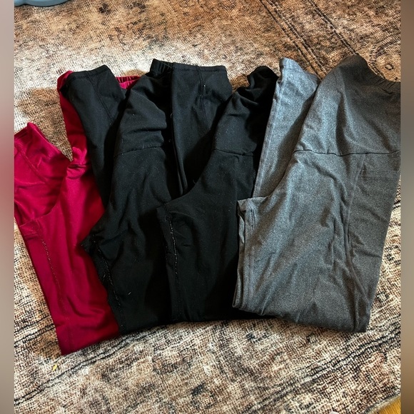 Pants - Maternity Size Set of Red, Black, and Gray Leggings